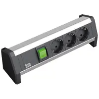 Bachmann DESK 3x geaard stopcontact, met schakelaar, 3 m