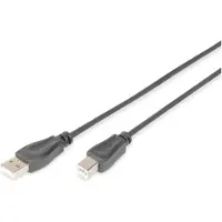 Digitus Assmann AK-300105-018-S USB2.0 A/B kabel, mannelijk/mannelijk, 1,80 meter, zwart