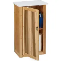 Relaxdays hangkast badkamer - met legplank - HxBxD: 60 x 34,5 x 21 cm - bovenkast - bamboe