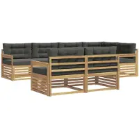 vidaXL Buiten bankenset 7 st Wit en antracietkleurig Polyester