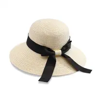Unyqoos Elegante Zomerhoed voor Dames - Vouwbare Strohoed met Strik voor Strand en Vakantie