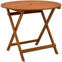 vidaXL Vouwtuin Tafel Bruin Ø 90 x 75 cm Massief Eucalyptus Hout
