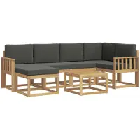 vidaXL Buiten bank set 7 st Wit en antracietkleurig