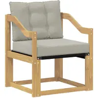 vidaXL Buitensofa Massief Acacia Hout Wit en lichtgrijs
