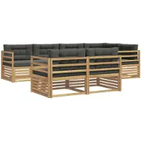 vidaXL Buiten bank set 7 st Wit en antracietkleurig Polyester