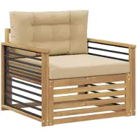 vidaXL Buitensofa Polyester wit en beige