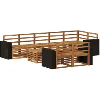 vidaXL Buiten bank set 9 st Naturel Polyester
