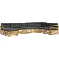 vidaXL Buiten bank set 8 st Wit en antracietkleurig Polyester