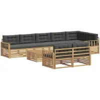 vidaXL Buiten bank set 9 st Wit en antracietkleurig Polyester