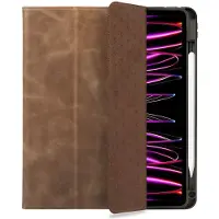 Rosso Elite Hoes Geschikt voor Apple iPad Pro 12.9 (2018/2020/2021/2022) - 2-in-1 Echt Leer Book Case en Back Cover - Magnetisch Uitneembaar Hoesje - Beschermhoes Bruin