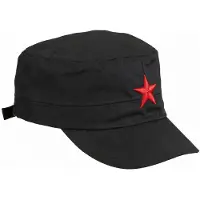 Widmann verkleede Cap - met rode ster - Rode khmer pet - carnaval - verkleed accessoire