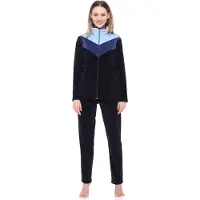 Merry Style – Dames Huispak – Vrijetijdspak – Velours – MS-MG-F-SUIT3-n – Marineblauw/Donkerblauw/Lichtblauw – XXXL
