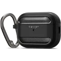 Spigen Rugged Armor, hoesje, thermoplastisch polyurethaan (TPU), zwart