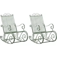 CLP Smilla Set van 2 schommelstoelen antiek/groen