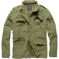 Vintage Industries Cranford, textieljas ,Licht Olijf ,XL