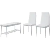 Vicco Grand Bank en stoel – 85 x 46.5 cm 3-delige set Wit