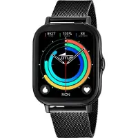 Lotus Smartwatch 50046/1 Horloge, herenhorloge, roestvrijstalen band, stappenteller, cadeau-idee (set, 2-delig, Met verwisselbare armband van zwarte kunststof)