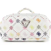 GUESS cosmetische tas Silia LRG Cosmetic Travel Bag Multi Logo wit