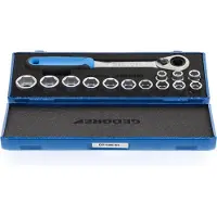 Gedore Dopsleutelset 19 SKU-20 14-delig 1/2 inch sleutelwijdtes 10-24 mm aantal tanden