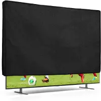 Kwmobile linnen beschermhoes voor smart tv geschikt voor 32" TV hoes - Opvouwbare tv hoes - Televisie cover in zwart