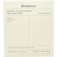 BIODANCE Radiant Vita Niacinamide RealDeep Mask 1 Doos (34 g x 4 stuks) Geel