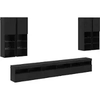 vidaXL Tv Wandkast Set 7 st 100 x 30 x 40 cm Zwart Eiken