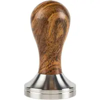 Sorso Barista tamper, roestvrij staal, met houten handvat, 51 mm – Bruin