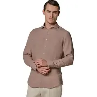 Profuomo Roze overhemd Regular Fit linnen