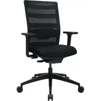 Topstar AirWork bureaustoel, met armleuningen, auto-synchroon mechanisme, voorgevormde zitting, netrug met lendensteun, oker/zwart