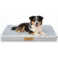 Dogeste SPINI - Orthopedisch Hondenmatras - Corduroy Stof - Geprofileerd Orthopedisch Schuim - Afneembare Wasbare Hoes 90 x 50 x 8 cm - Grijs