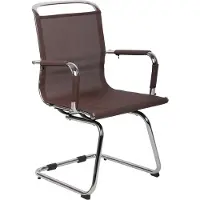 CLP Bezoekersstoel Barnet, mesh-bekleding, schommelende zitting, bruin frame