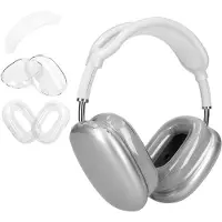Kwmobile 3-in-1 Hoofdtelefoonhoes voor Apple AirPods Max / AirPods Max 2 Hoesje - 360° TPU-hoes voor hoofdtelefoon - transparant