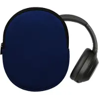 Kwmobile hoes geschikt voor Sony WH-1000XM4 / WH-1000XM3 / Jabra Evolve 20 - 21,5 x 16 cm - Beschermhoes voor headset in donkerblauw - Van neopreen