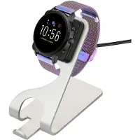 Kwmobile USB-oplaadstandaard geschikt voor Fossil Gen 4 / Gen 5 / Michael Kors Runway MKT0002 - Oplader voor smartwatch - In zwart / zilver