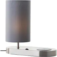 Brilliant Clarie 60091/68 tafellamp voor slaapkamer, woonkamer, hal, metaal/stof, binnen, zilver - zonder lichtbron