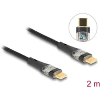 DeLOCK 80764 USB-C-kabel USB 2.0 USB-C stekker, USB-C stekker 2.00 m Zwart