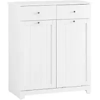 SoBuy Wasmandkast met 2 Waszakken en 2 Lades - 78x38,5x90,5cm - Wit