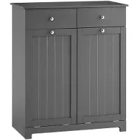 SoBuy badkamerkast met wasmanden - hout - grijs - 78x38x90 cm