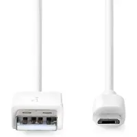 Nedis CCGB60500WT20, 2 meter, USB-A, Micro-USB B, USB 2.0, 0,48 Gbit/s, wit
