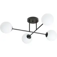Emibig Plafondlamp 4xE14 10W ROMA, 4 witte, mat afgewerkte lampenkappen, model 1232/4