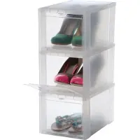 Iris Schoenenbox Dames - Kunststof - Transparant - Set van 3