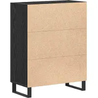 vidaXL Dressoir Zwart Eiken 69,5 x 34 x 90 cm Bewerkt hout