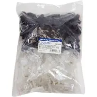 Logilink RJ45 krimp connectoren (UTP) voor CAT6 netwerkkabel (flexibel) - 100 stuks (incl. huls) / zwart