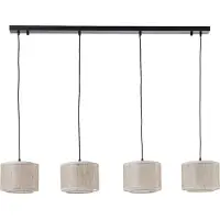 Brilliant Hanglamp Odar 4-lichts zwart met zandkleur