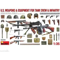 Mini art Amerikaanse wapens en uitrusting voor tankbemanning en infanterie
