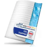 AM Qualitätsmatratzen Gelschuim Topper 160x200cm (SG50) - Hoogte 6 cm - Ademende en wasbare tijk - Kwaliteit Made in Germany - Memory foam mattress topper 160 x 200 - Voor Matras en Boxspringbed