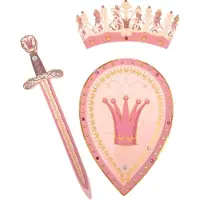 Liontouch - Queen Rosa speelgoedzwaardschild en kroon voor meisjes - leeftijd 3-8 jaar | Middeleeuwse set van duurzaam en veilig schuim voor fant