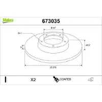 Valeo 673035 Remschijf