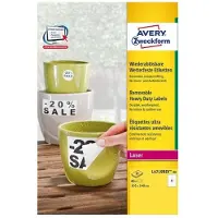 Avery folie-etiketten, weerbestendig, verwijderbaar, 105 x 148 mm