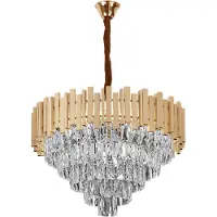 Toolight Hanglamp Met Kristallen G053-cp 80cm Gold